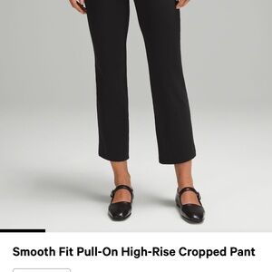 Smooth Fit Pull-On High-Rise Cropped Pant - Black